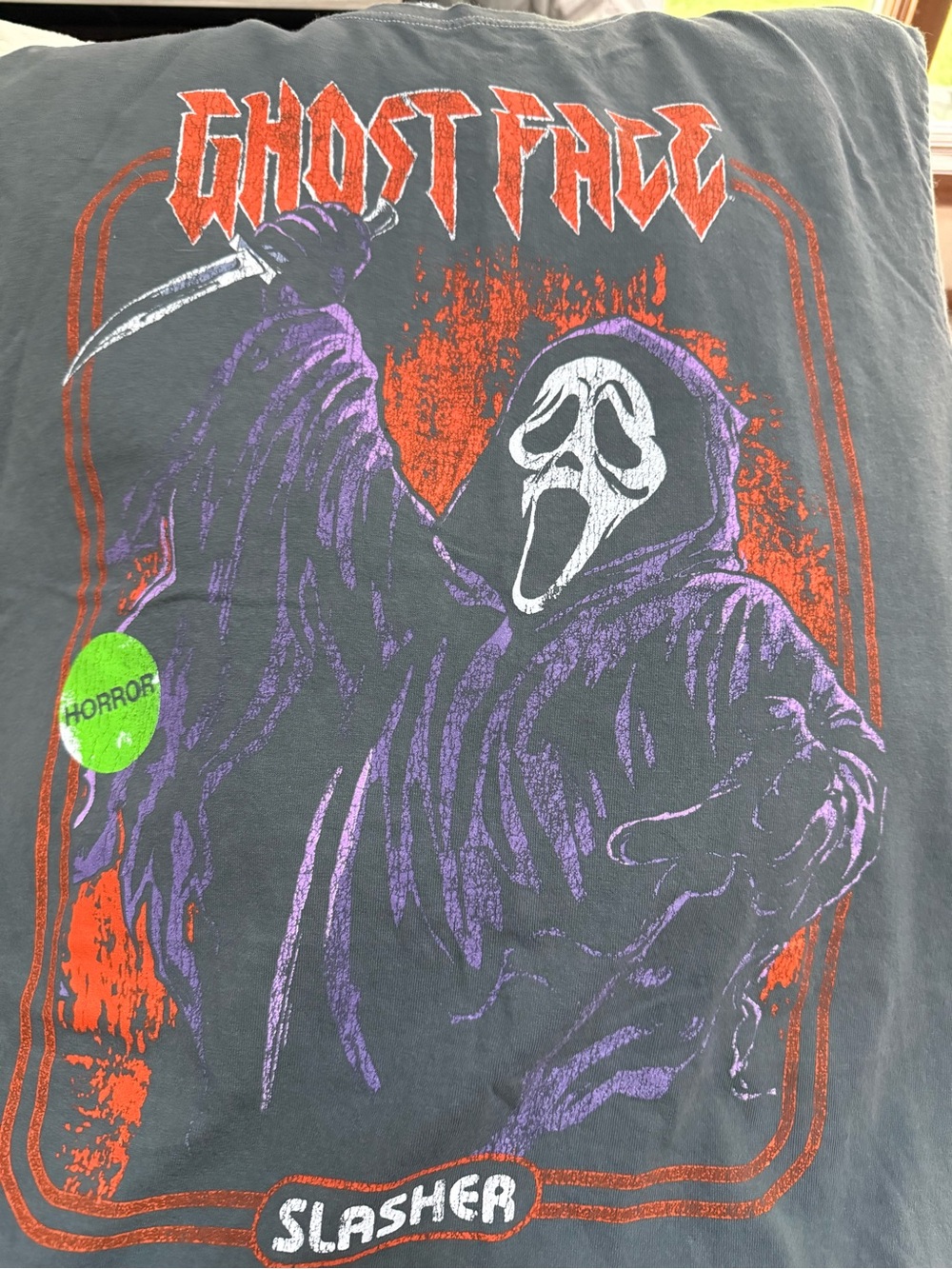 Bioworld -charcoal grey- Ghost Face Graphic Tee-“scream” horror fan (med)unisex